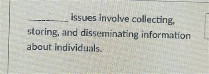 What issues involve collecting storing and disseminating information?