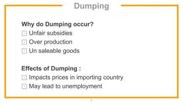 Why would a country engage in dumping?